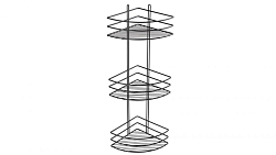Полка угловая трехэтажная черная Fixsen FX-710B-3 250_100_Array